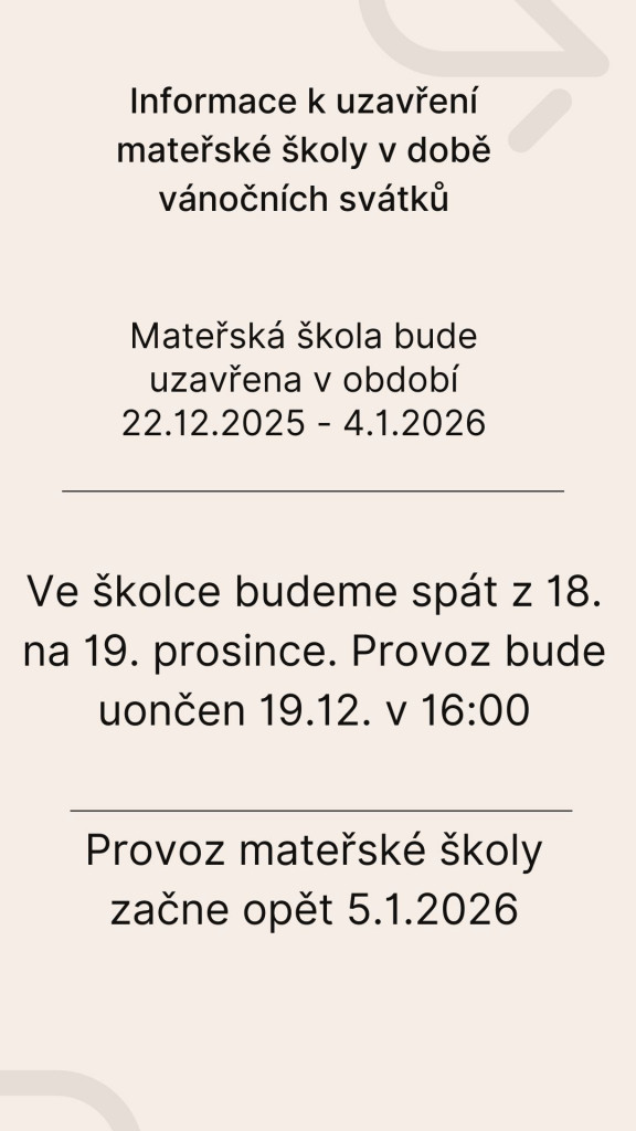 Uzavření MŠ